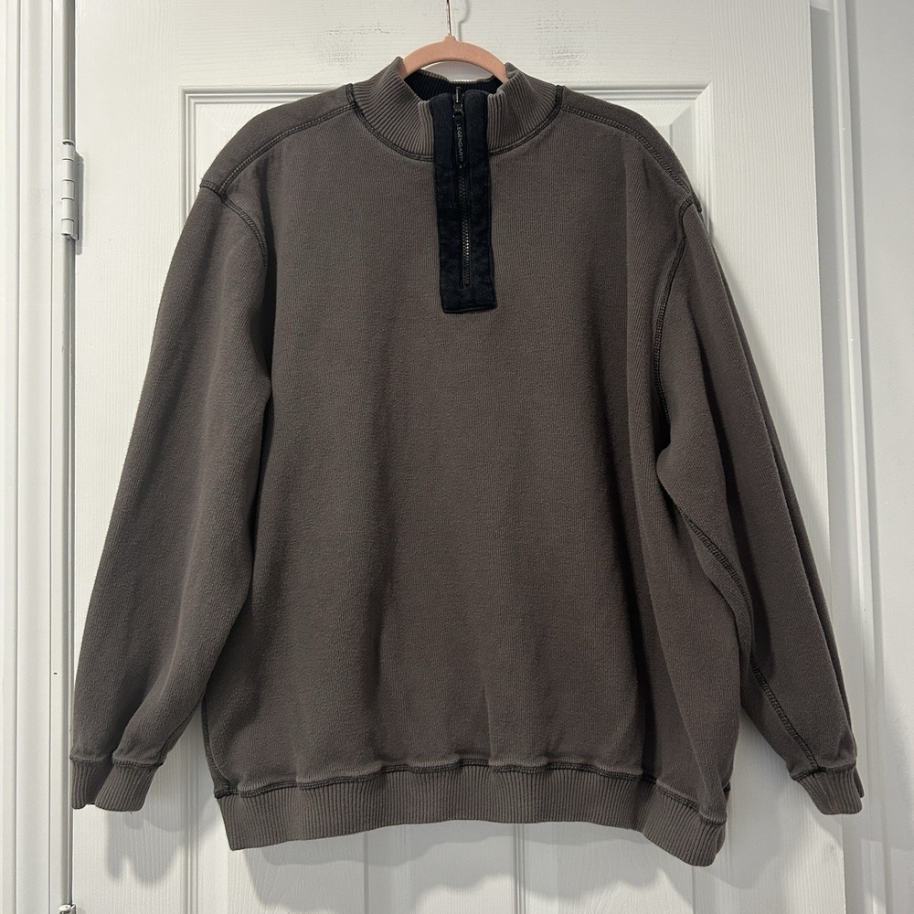 Legendary Whitetails Men's 1/4 zip Crewneck  Sweatshirt 100% Cotton Gray Classic